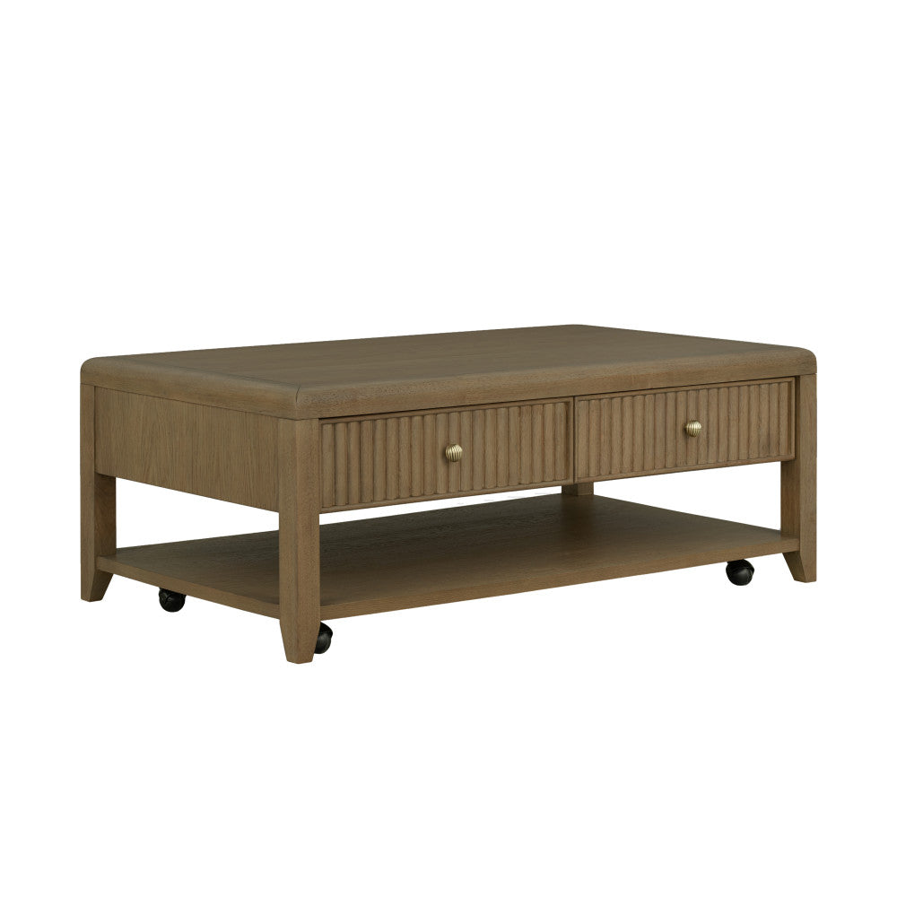 Reed Rectangular Coffee Table with Casters - Default Title