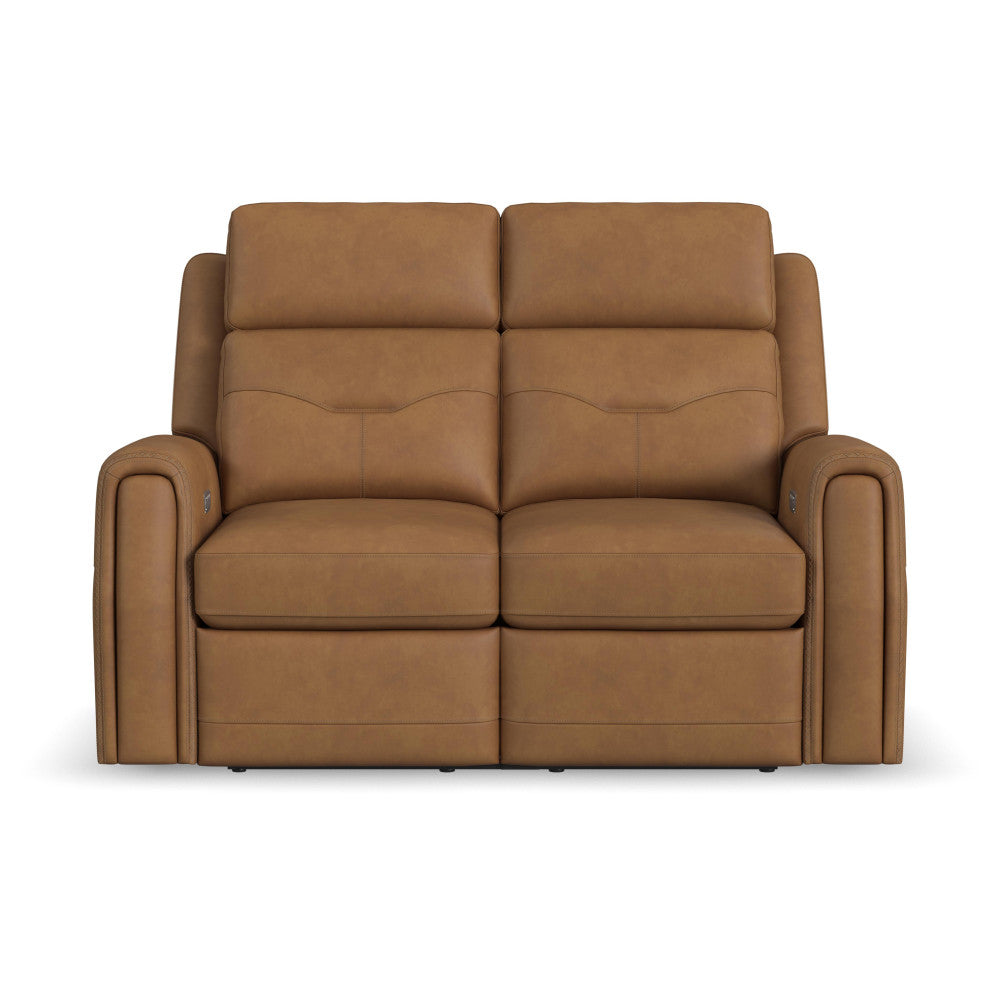 Felix Power Reclining Loveseat with Power Headrest, Lumbar, Heat & Massage - Leather 408-72