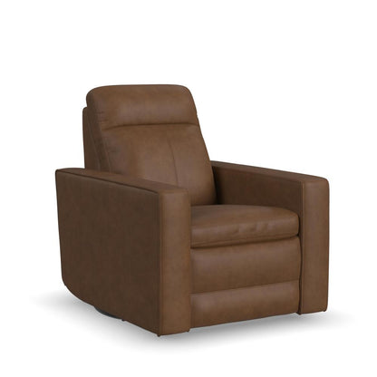 Dutch Power Swivel Gliding Recliner with Power Headrest, Lumbar, Heat & Massage - Leather 562-80