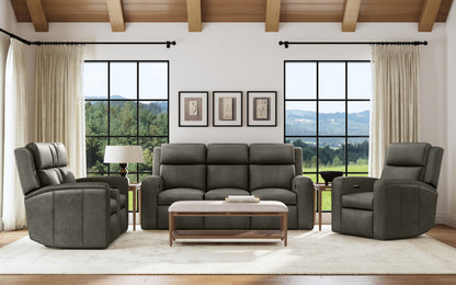 Wyatt Power Reclining Sofa with Power Headrests & Lumbar - Leather 705-02