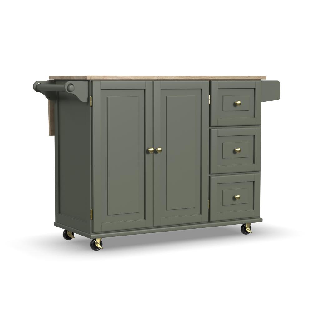 Dolly Madison Drop Leaf Kitchen Cart - Green
