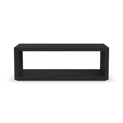 Waterfall Rectangular Coffee Table with Casters - Black