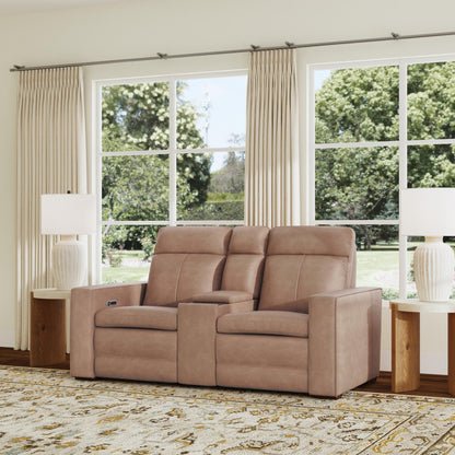 Dutch Power Reclining Loveseat with Console, Power Headrest & Lumbar - Leather 562-82