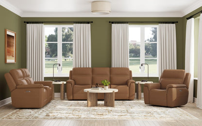 Sawyer Power Reclining Sofa with Power Headrests & Lumbar - Leather 727-73