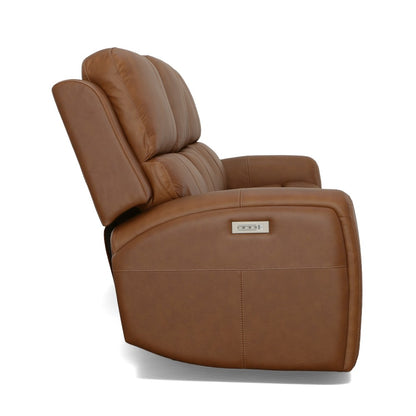 Linden Power Reclining Sofa with Power Headrests & Lumbar - Leather 946-72