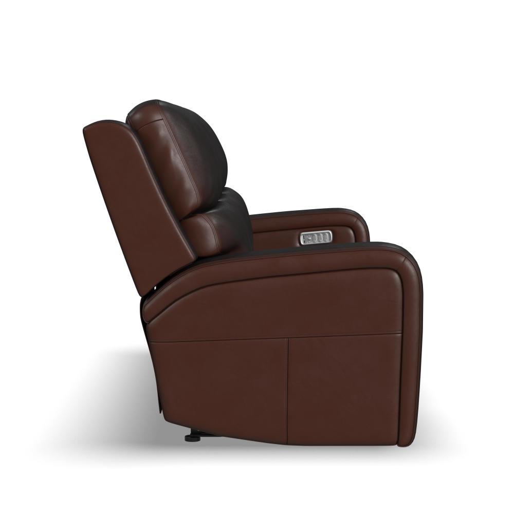 Oasis Power Reclining Sofa with Power Headrests, Lumbar, Heat & Massage - Brown