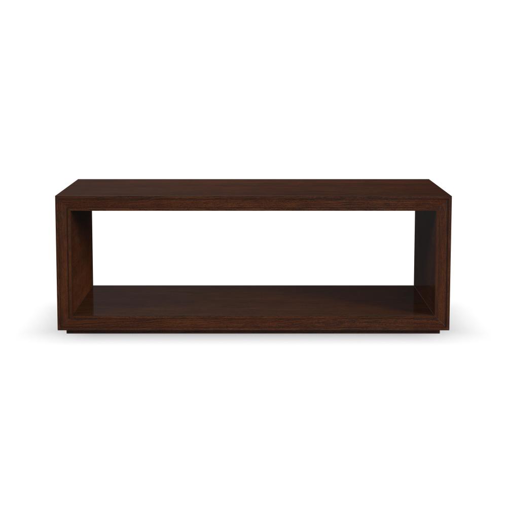 Waterfall Rectangular Coffee Table with Casters - Brown - 5000007677