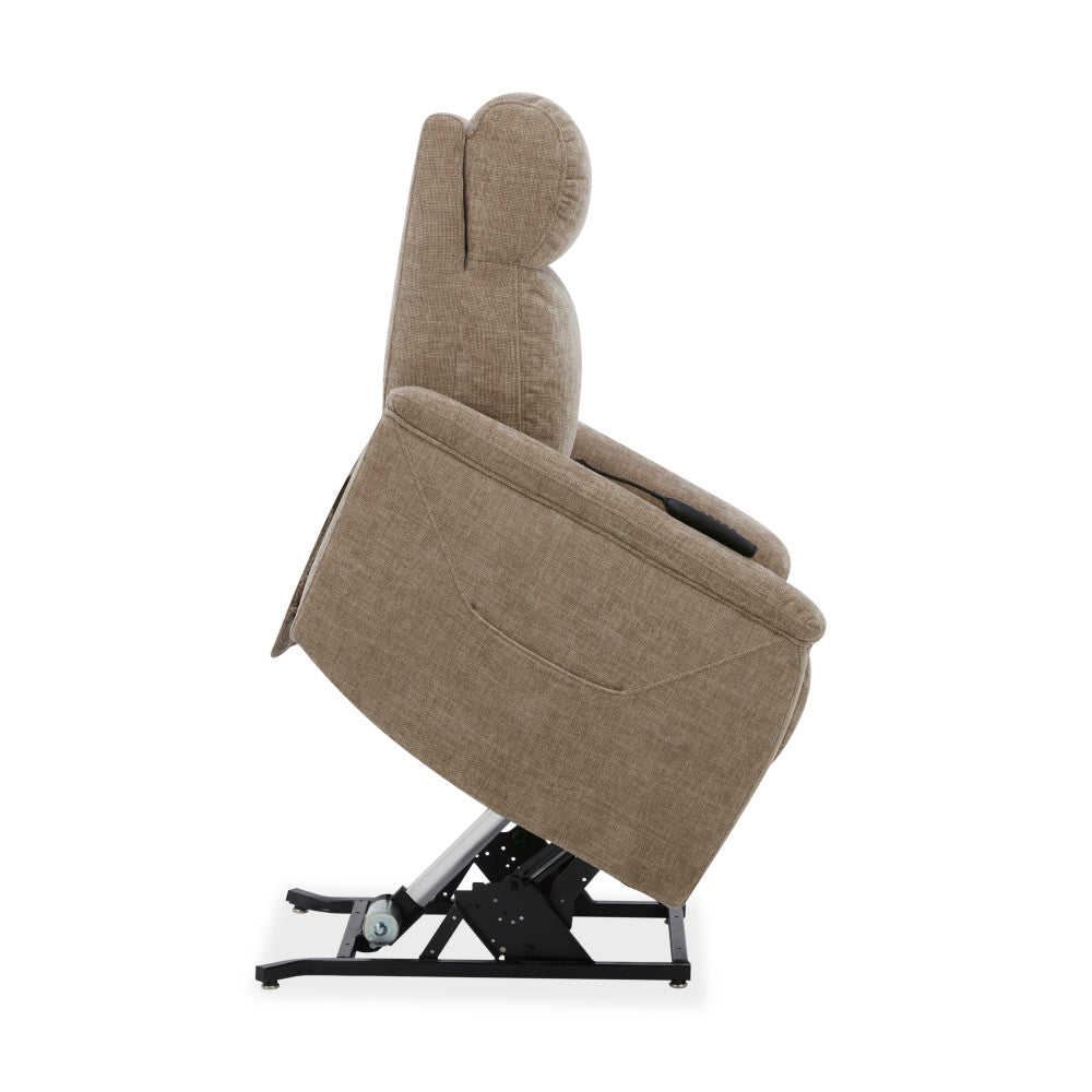 Luma Power Lift Recliner with Power Headrest, Lumbar, Heat & Massage - Fabric 428-75