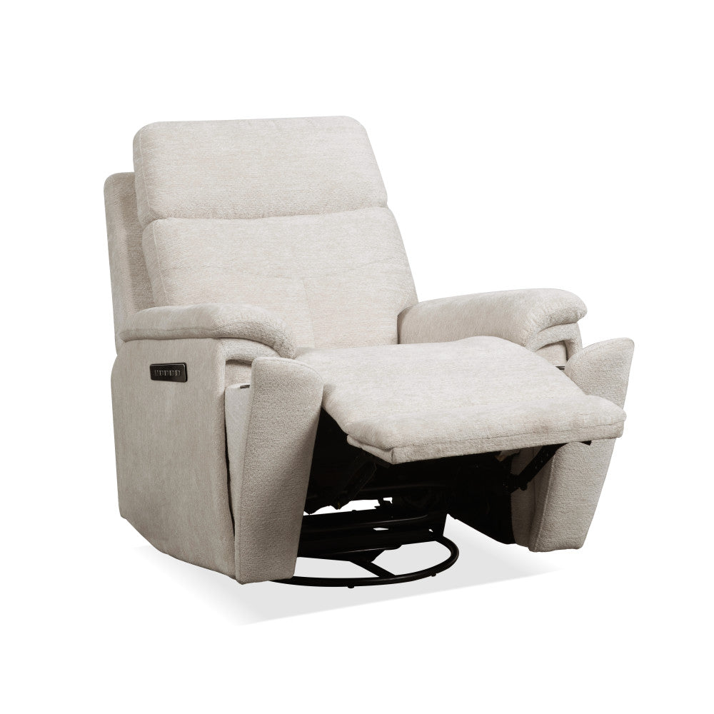 Refined Power Swivel Gliding Recliner with Power Headrest & Lumbar - Fabric 410-11