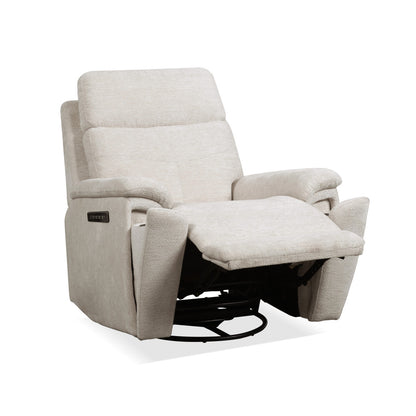 Refined Power Swivel Gliding Recliner with Power Headrest & Lumbar - Fabric 410-11