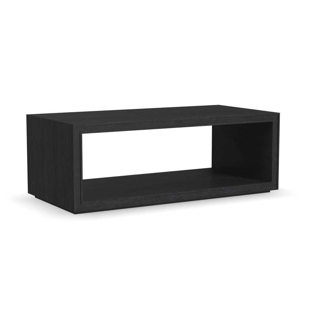 Waterfall Rectangular Coffee Table with Casters - Black