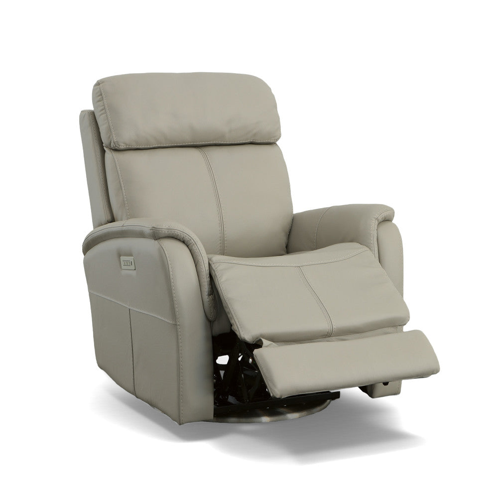 View Power Swivel Recliner with Power Headrest - Leather 050-01