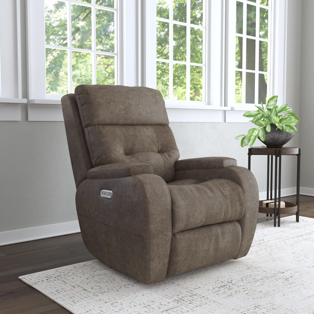 Strait Power Recliner with Power Headrest - Leather 653-80