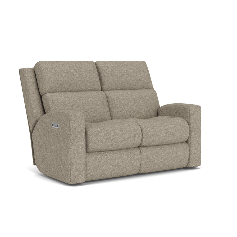 Score Power Reclining Loveseat with Power Headrests & Lumbar - Fabric 076-11