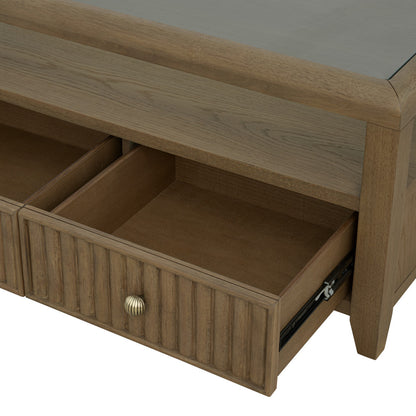 Reed Square Coffee Table with Casters - Default Title