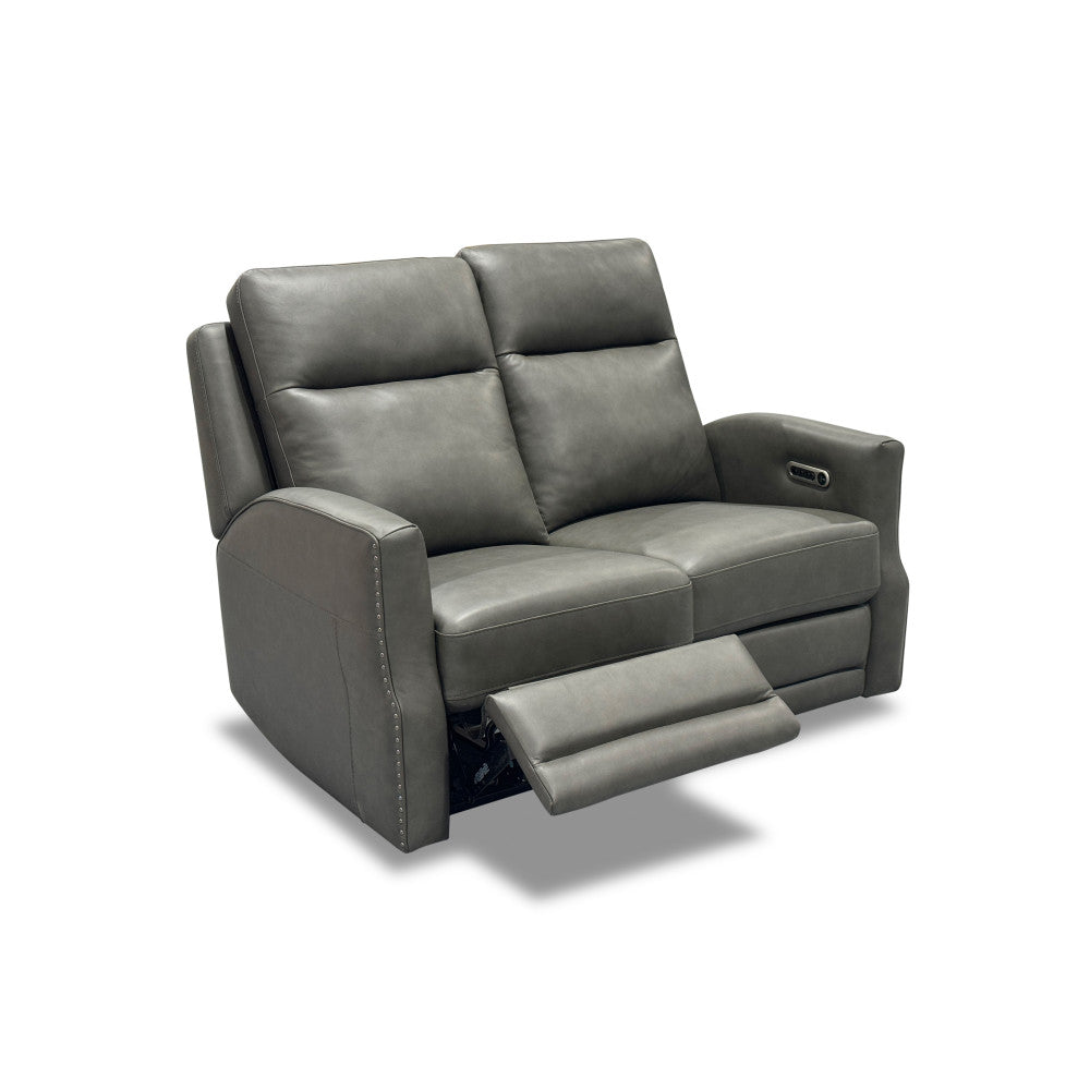 Maxwell Power Reclining Loveseat with Power Headrests and Lumbar - Gray