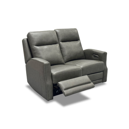 Maxwell Power Reclining Loveseat with Power Headrests and Lumbar - Gray