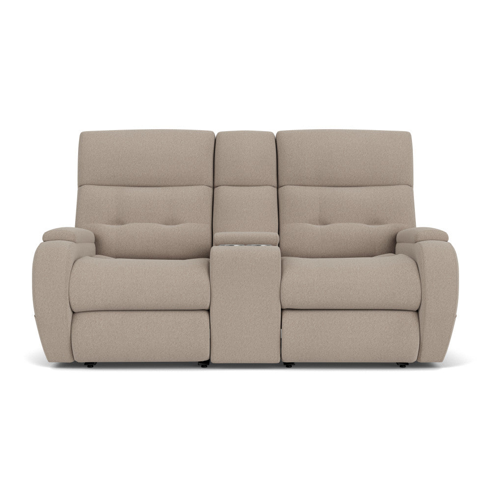Strait Power Reclining Loveseat with Console & Power Headrests - Default Title