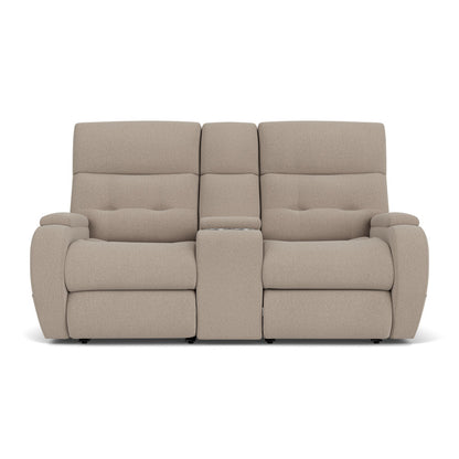 Strait Power Reclining Loveseat with Console & Power Headrests - Default Title