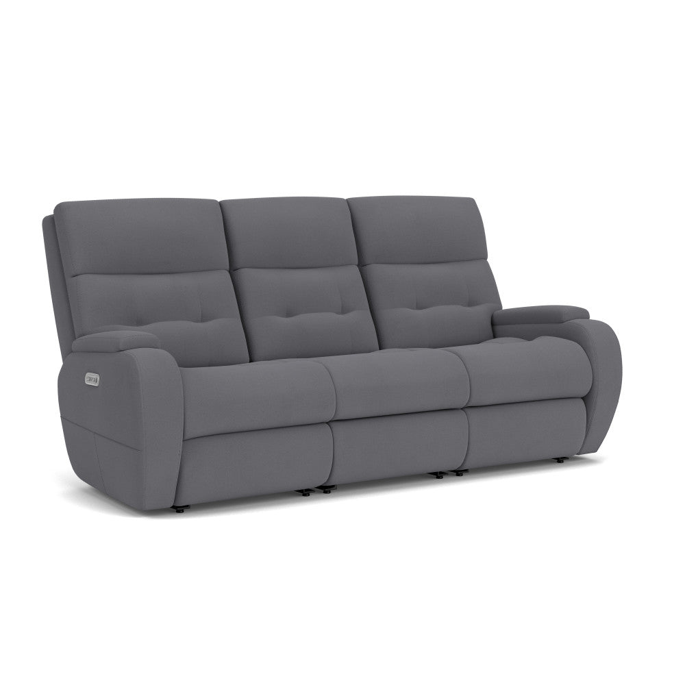 Strait Power Reclining Sofa with Power Headrests - Leather 653-80