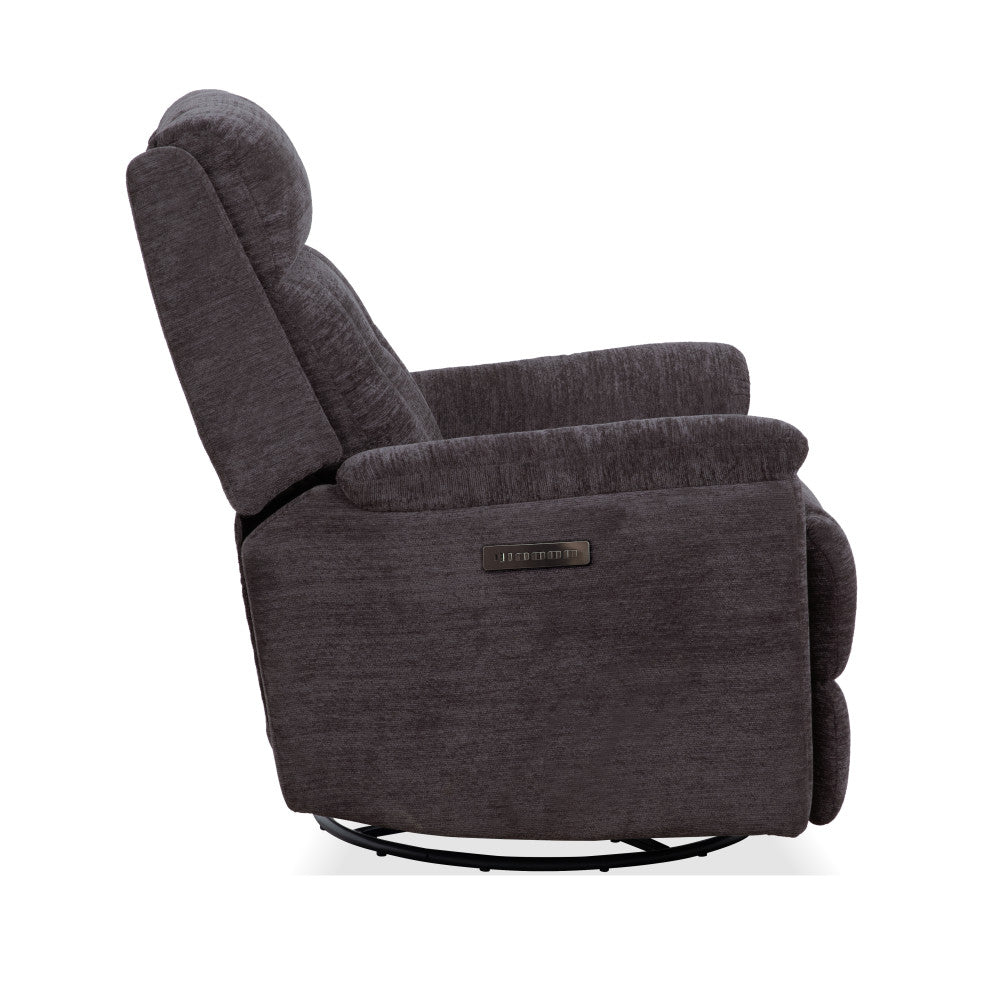 Sophisticated Power Swivel Gliding Recliner with Power Headrest & Lumbar - Fabric 410-02