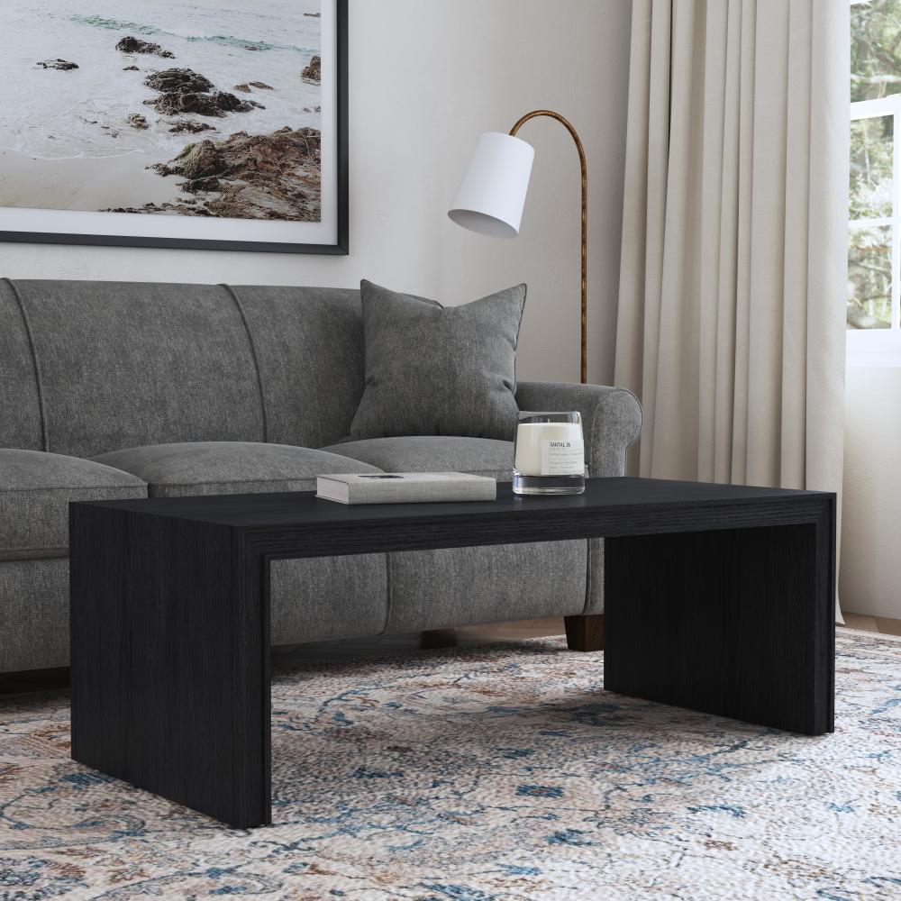 Waterfall Rectangular Coffee Table - Black