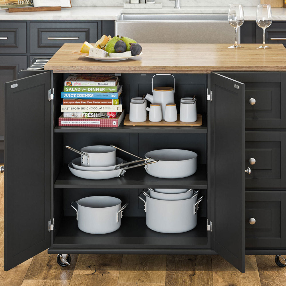 Dolly Madison Kitchen Cart - Black