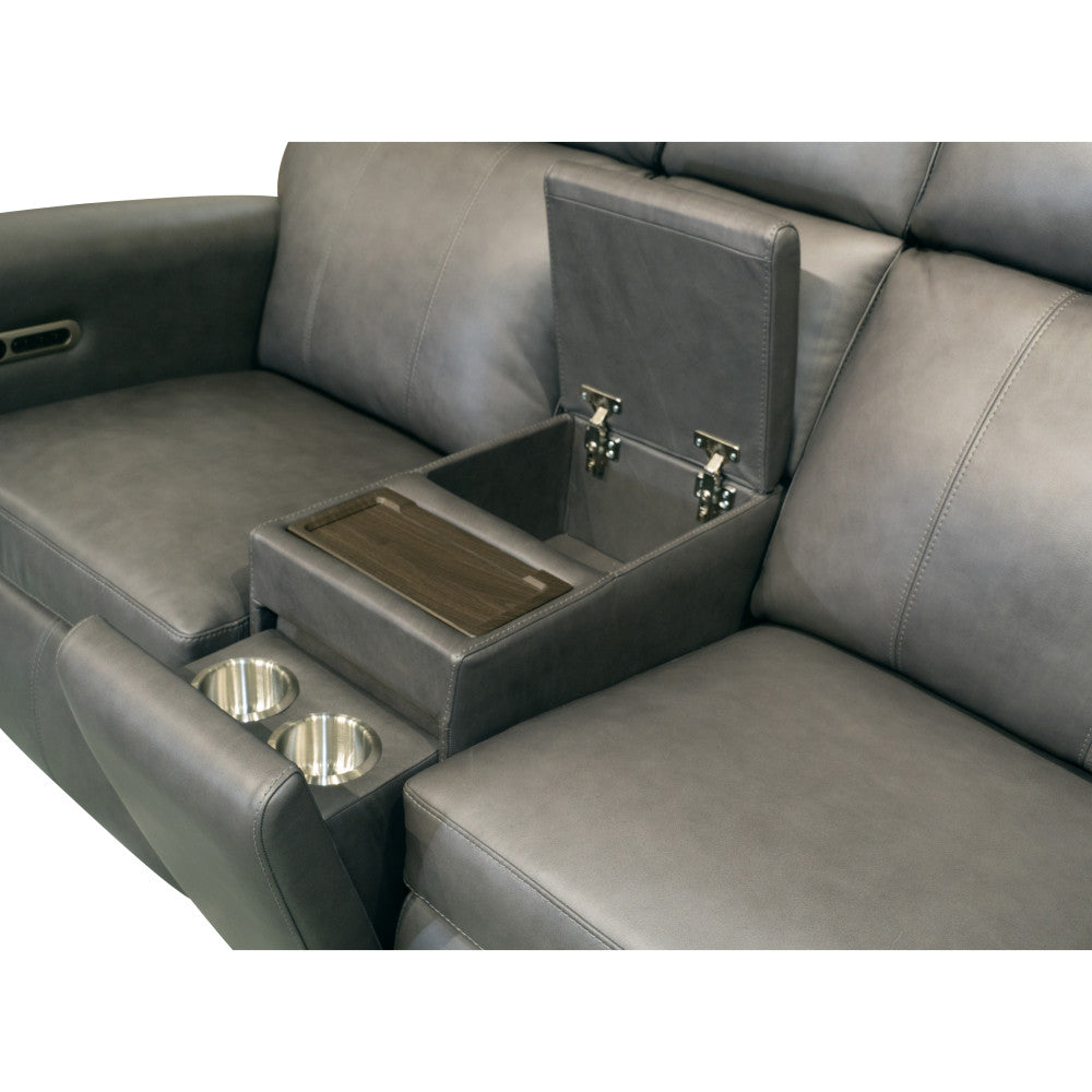 Wyatt Power Reclining Loveseat with Console & Power Headrests & Lumbar - Leather 705-02