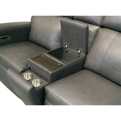 Wyatt Power Reclining Loveseat with Console & Power Headrests & Lumbar - Leather 705-02