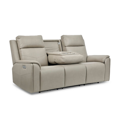 Vernon Power Reclining Sofa with Console, Power Headrest, Lumbar, Heat & Massage - Fabric 386-01