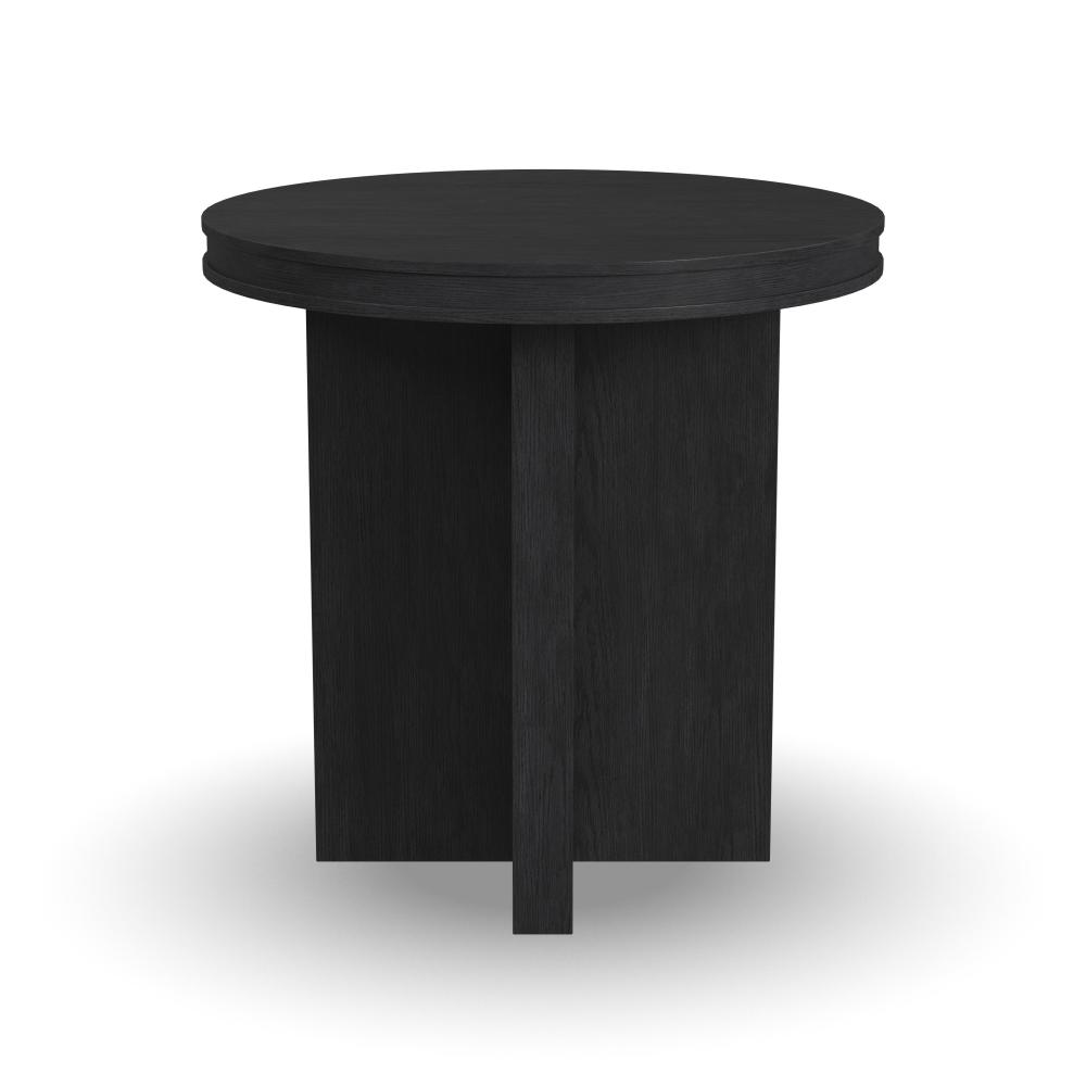 Waterfall Round End Table - Black