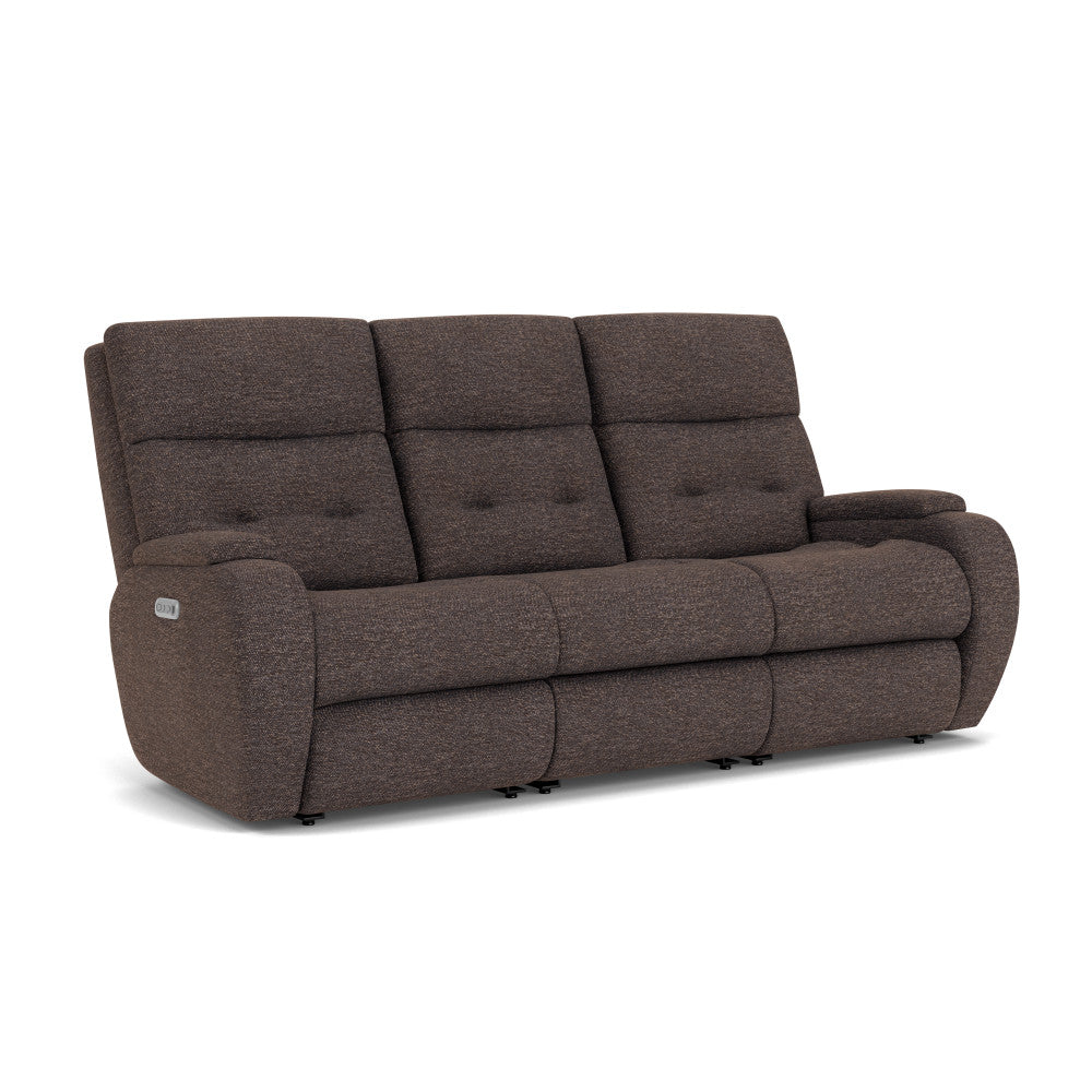 Strait Power Reclining Sofa with Power Headrests - Fabric 319-70