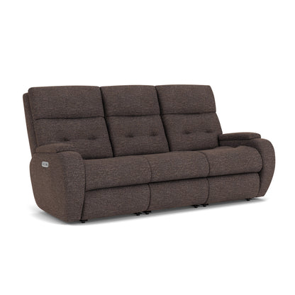 Strait Power Reclining Sofa with Power Headrests - Fabric 319-70