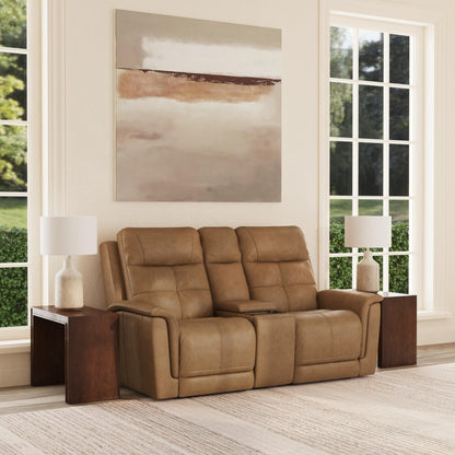 Ranger Power Reclining Loveseat with Console, Power Headrest, Lumbar, Heat & Massage - Leather 439-72