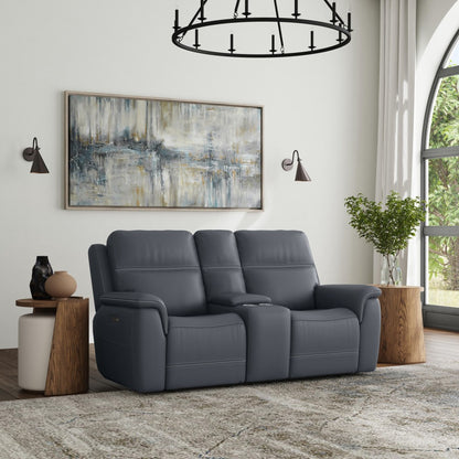 Sawyer Pwr Recl Loveseat w/ Console, Pwr Hdrsts, Lumbar - Leather 009-42