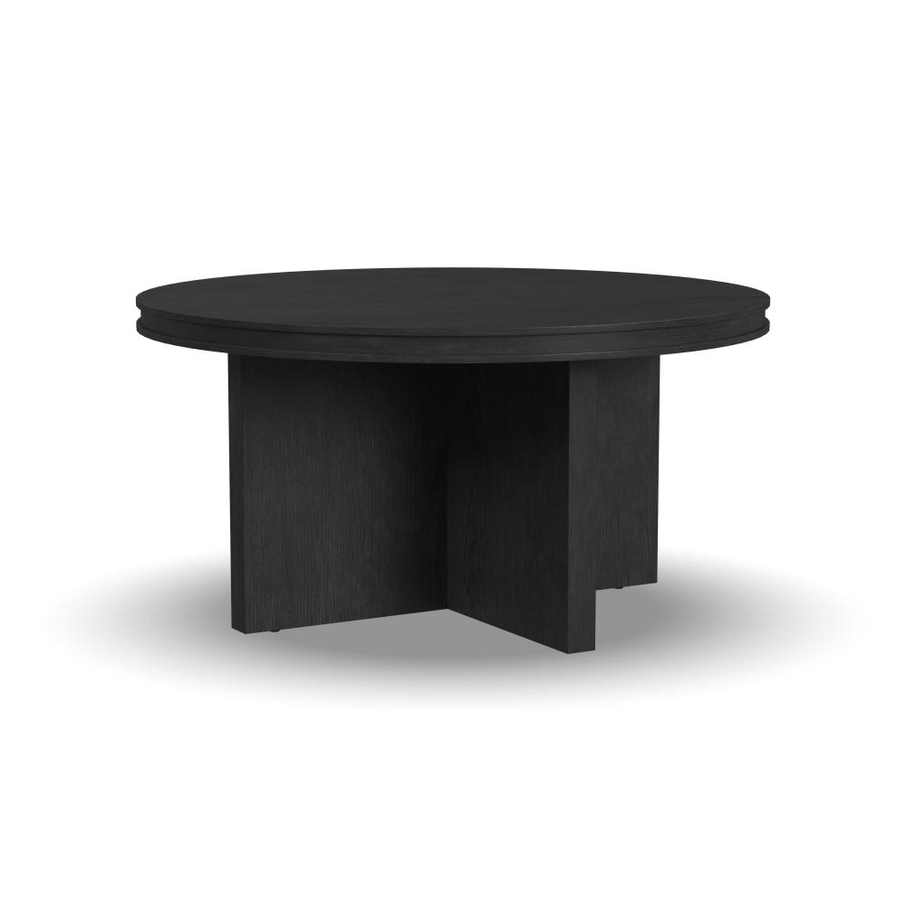 Waterfall Round Coffee Table - Black