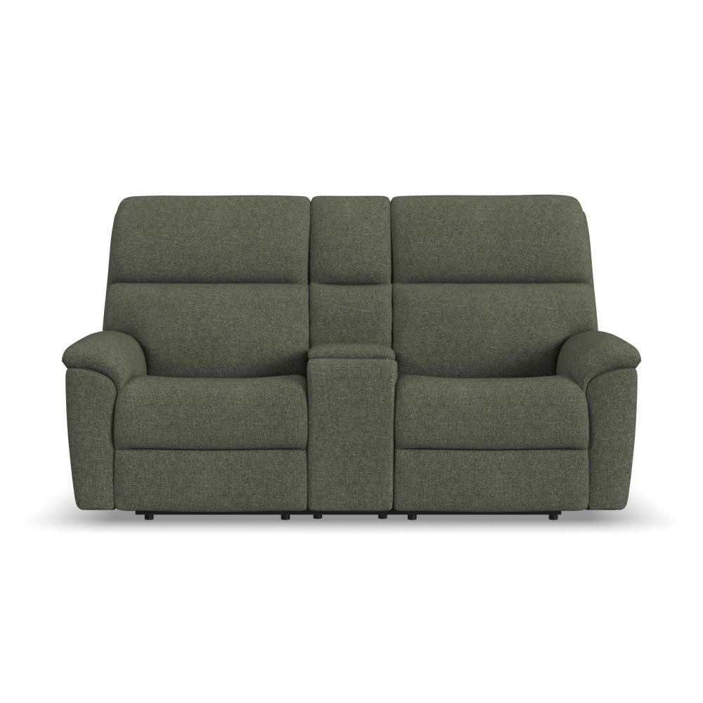 Porter Power Reclining Loveseat with Console, Power Headrest, & Lumbar - Fabric 365-72