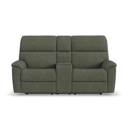 Porter Power Reclining Loveseat with Console, Power Headrest, & Lumbar - Fabric 365-72
