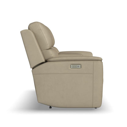 Henry Power Reclining Loveseat with Console & Power Headrests & Lumbar - Leather 946-80