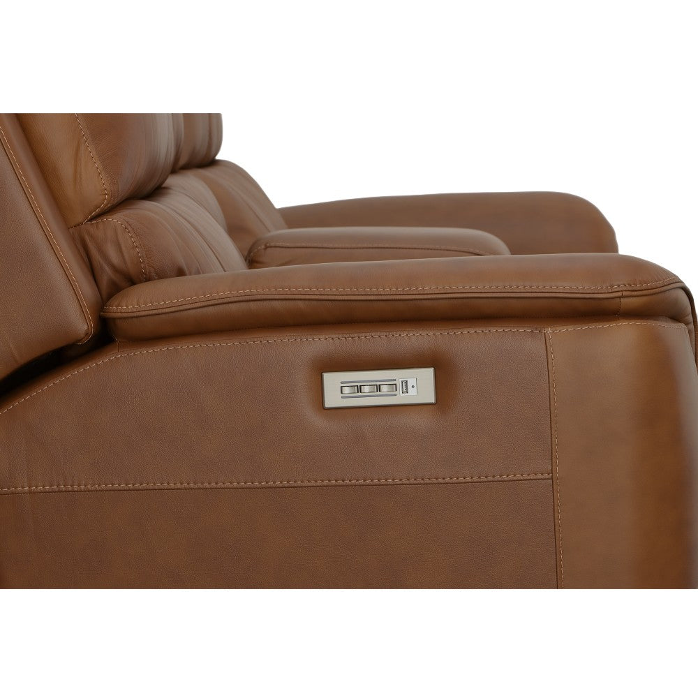 Henry Power Reclining Loveseat with Console & Power Headrests & Lumbar - Leather 946-72