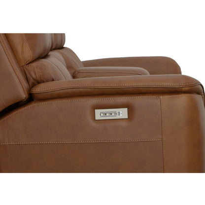 Henry Power Reclining Loveseat with Console & Power Headrests & Lumbar - Leather 946-72