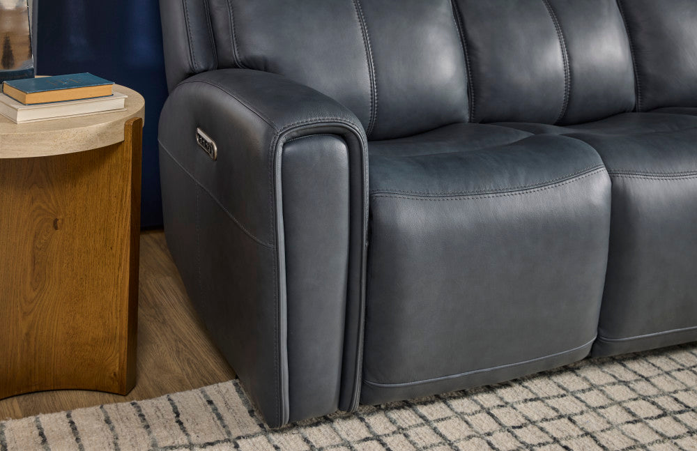 Warren Power Reclining Sofa with Console, Power Headrest & Lumbar - Default Title
