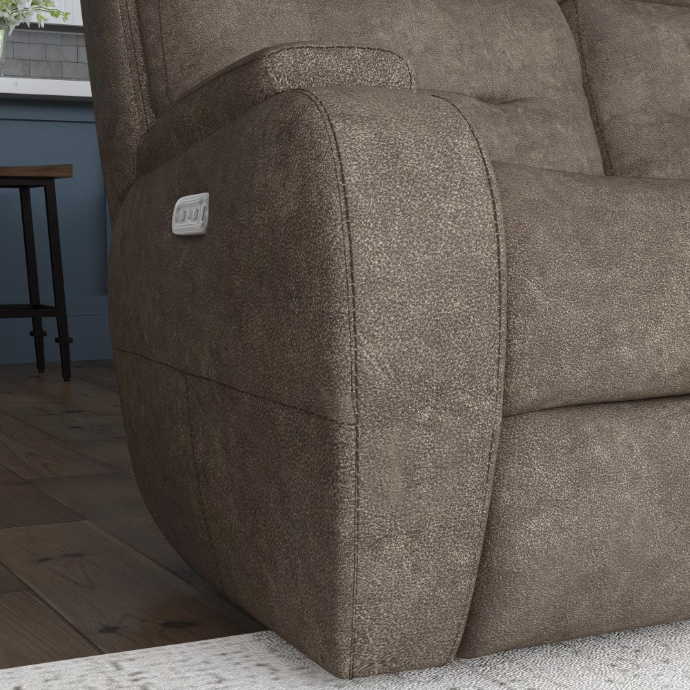 Strait Power Reclining Sofa with Power Headrests - Leather 653-80
