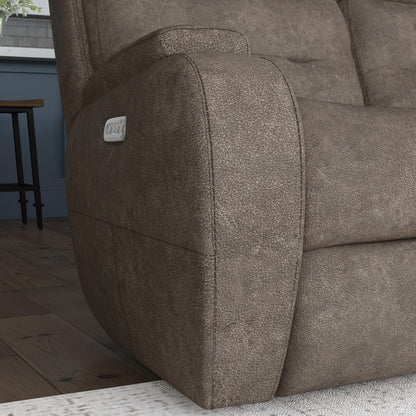 Strait Power Reclining Sofa with Power Headrests - Leather 653-80