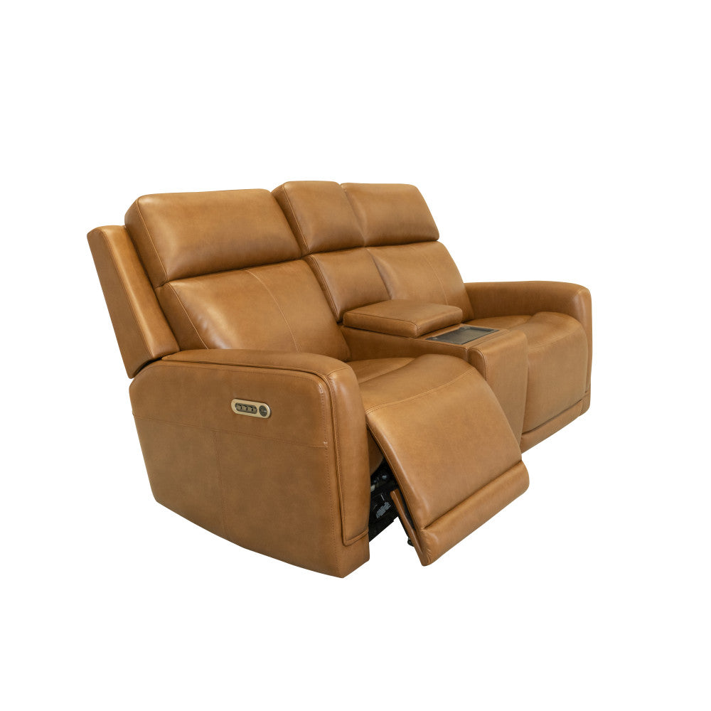 Alister Power Gliding Loveseat with Console, Power Headrests & Lumbar - Leather 734-72