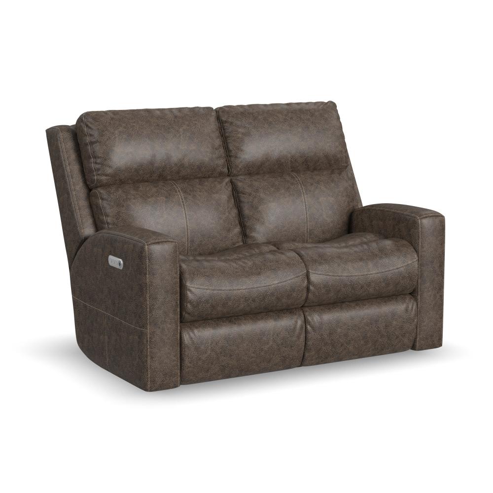 Score Power Reclining Loveseat with Power Headrests & Lumbar - Leather 654-70