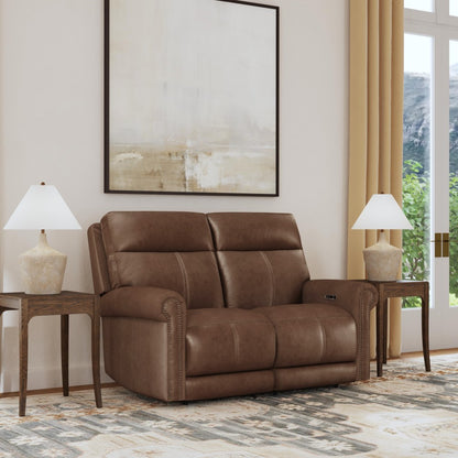 Alexander Power Reclining Loveseat with Power Headrest & Lumbar - Leather 706-71