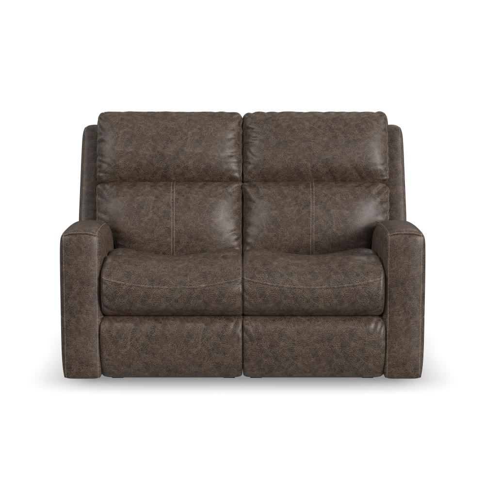 Score Power Reclining Loveseat with Power Headrests & Lumbar - Leather 654-70