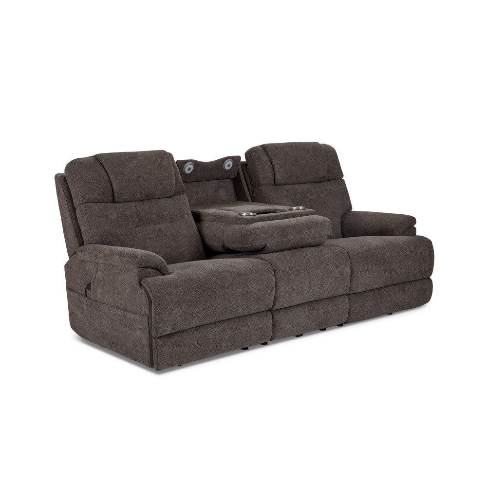 Zecliner Zofa Power Sleep Sofa with Power Headrests & Lumbar - Brown