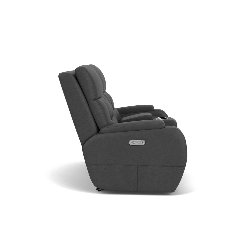 Strait Power Reclining Loveseat with Console & Power Headrests - Default Title
